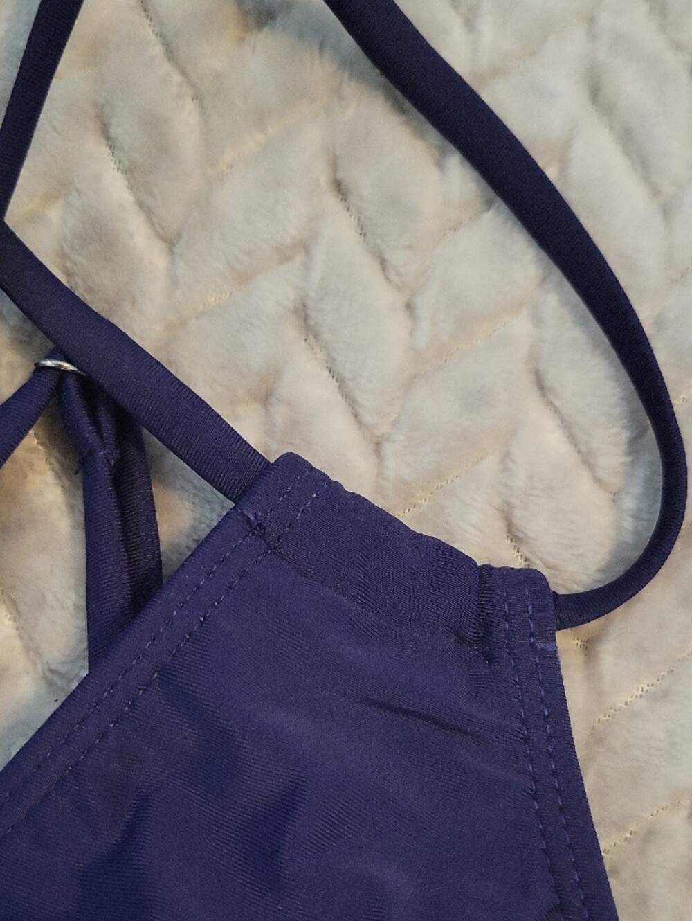 Strappy Triangle Bikini Bralette in Navy - Picture 4 of 4